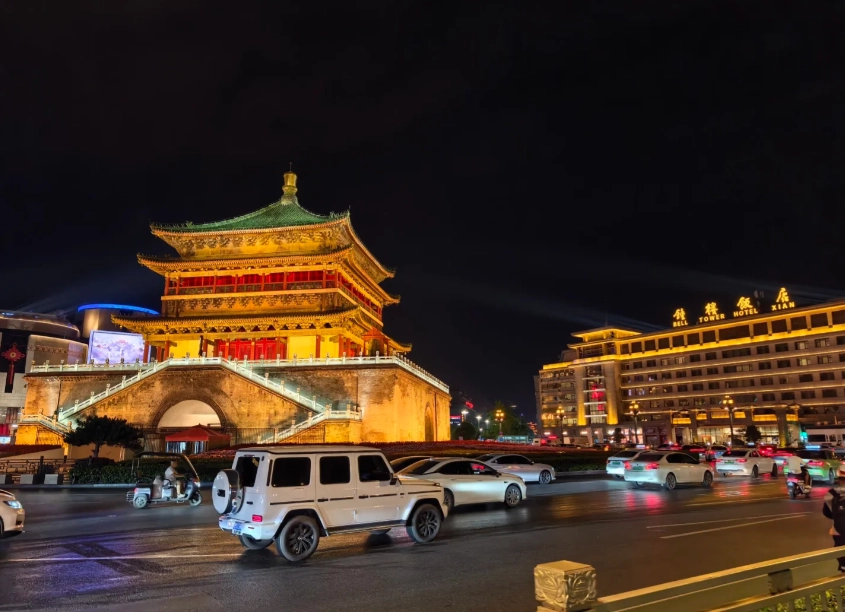 Xi'an Bell Tower sunset view Xi'an Bell Tower sunset view