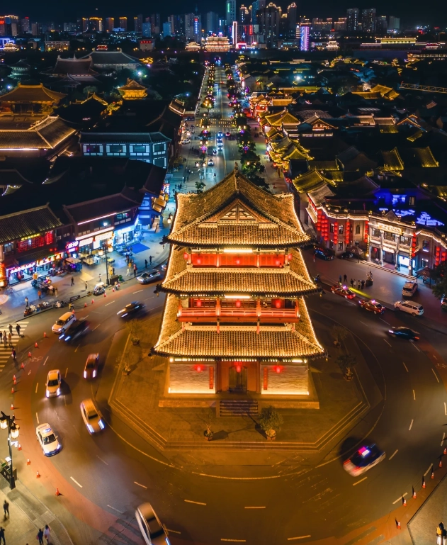 Datong Ancient City at night Datong Ancient City at night