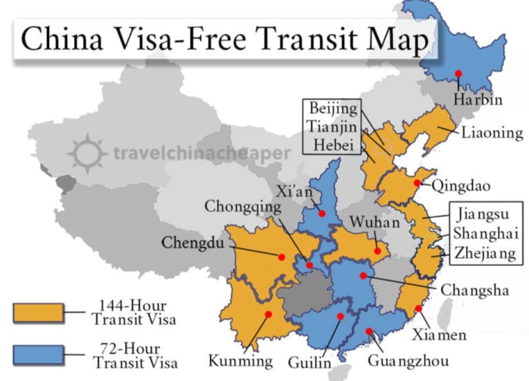 China visa-free transit cross provinces China visa-free transit cross provinces