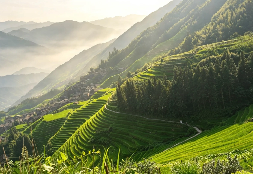 china countryside walking