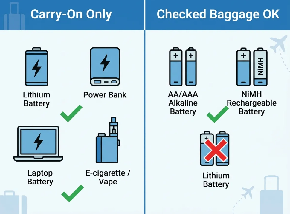 can you bring batteries on a plane