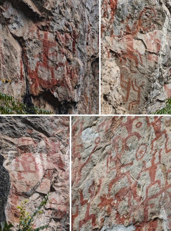 huashan rock art boat huashan rock art boat
