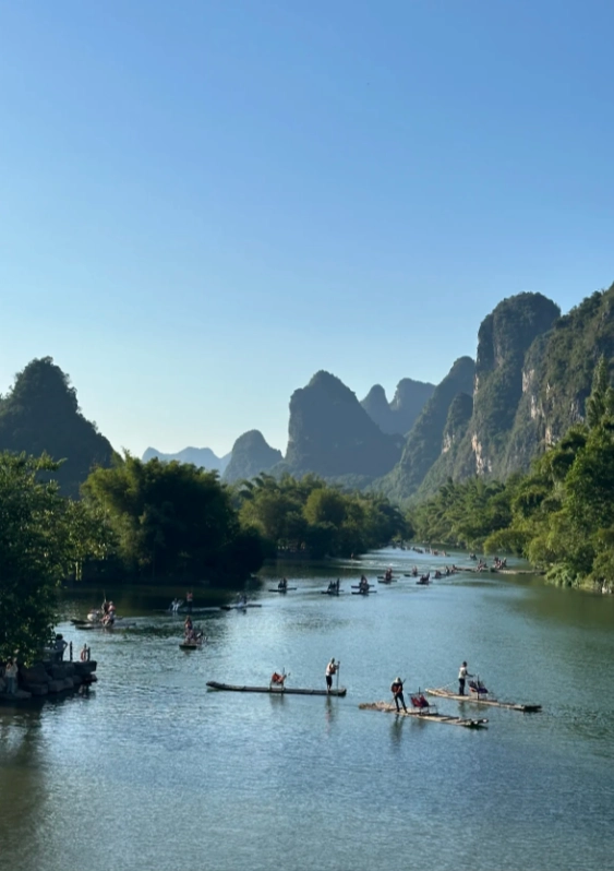 Li River bamboo raft Li River bamboo raft